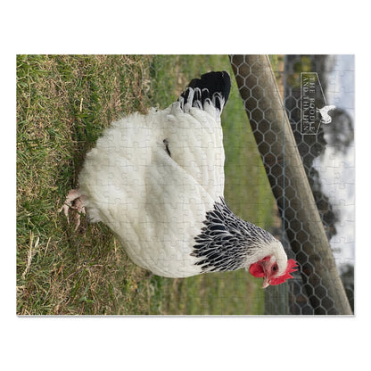 The Poodle and The Hen | Light Sussex Hen | Jigsaw Puzzle with Tin